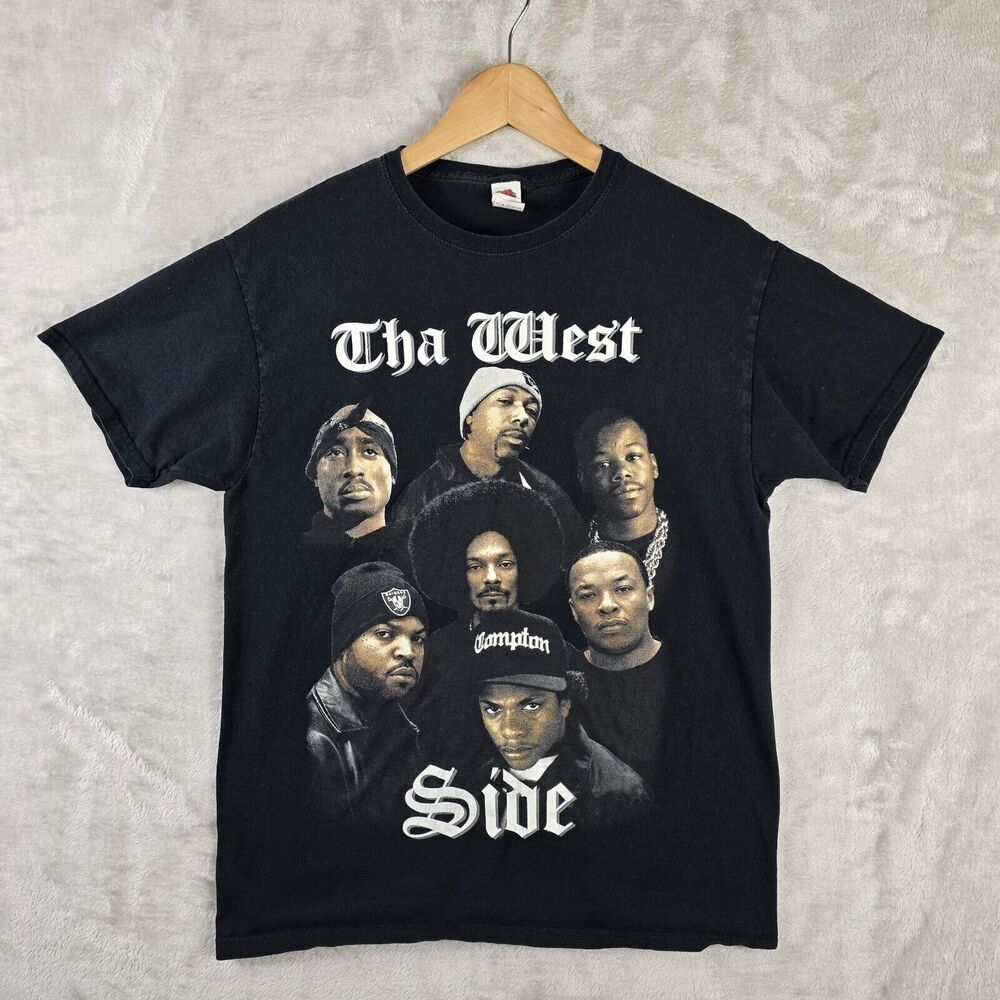 Tha West Side Shirt Medium Tupac Snoop Dogg Eazy E Ice Cube Dre Vtg Style Rap T - Picture 2 of 6